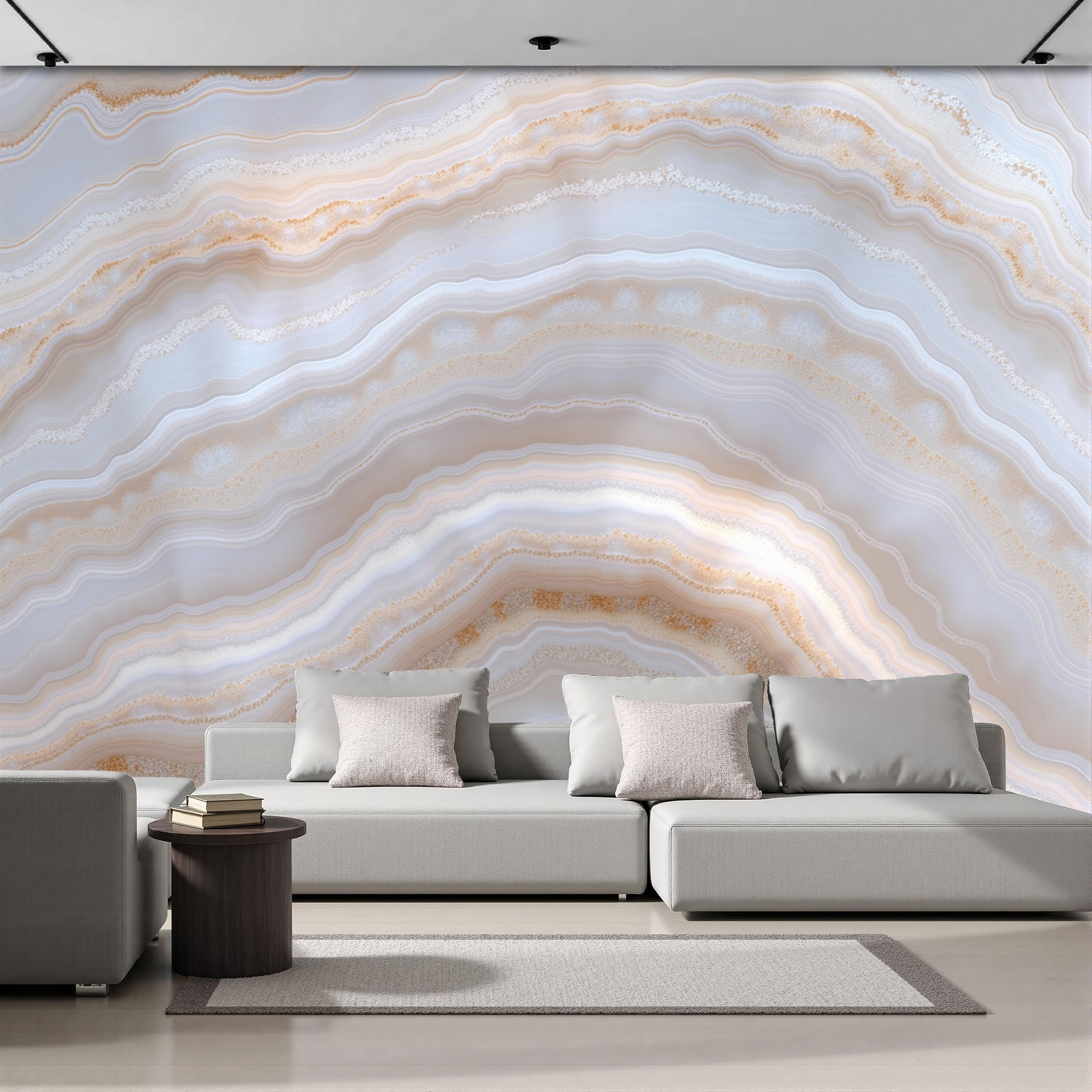 Papier peint panoramique intissé pour chambre à coucher motif marbre abstrait 400x280cm