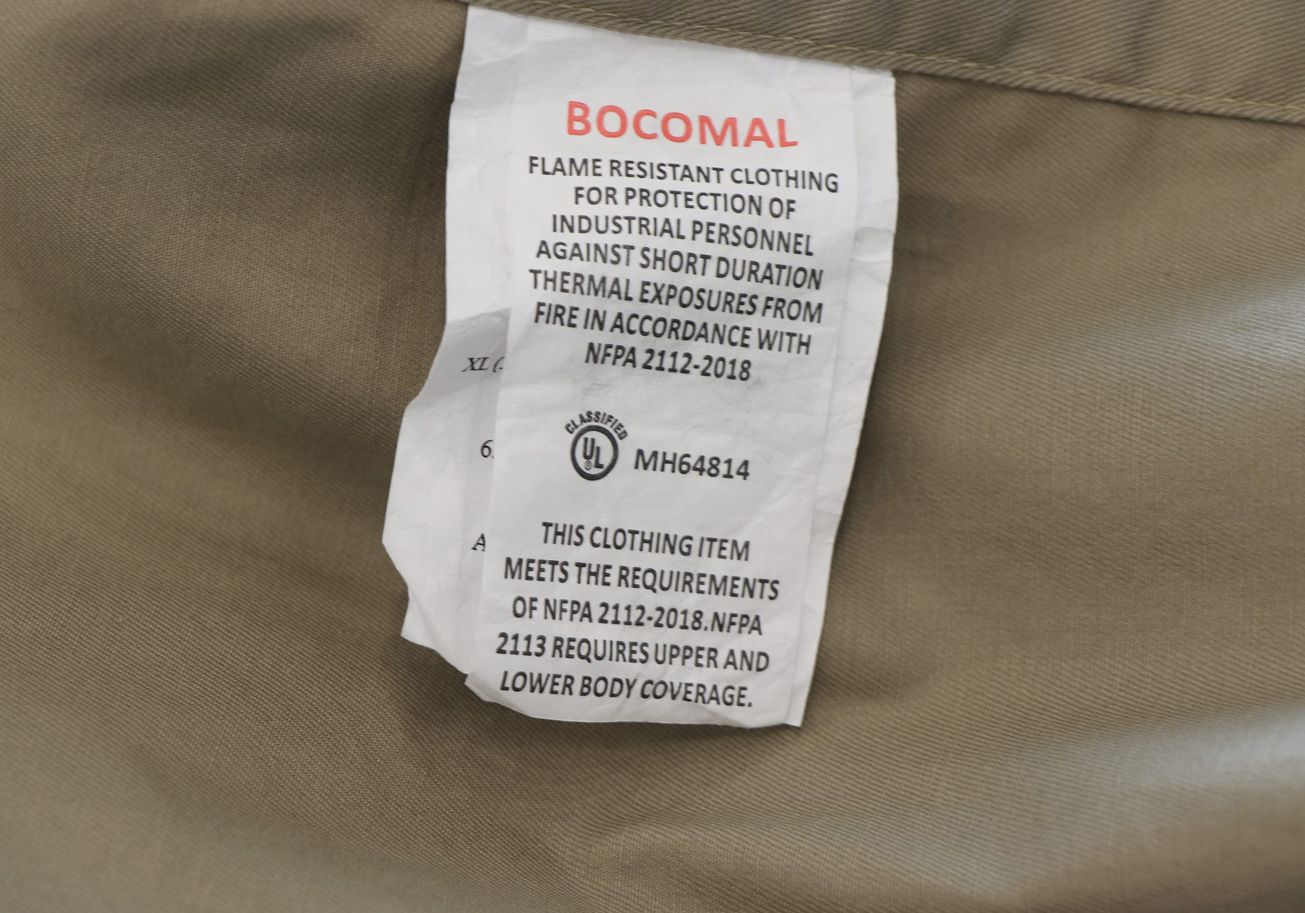 BOCOMAL FR Camicie Ignifugo 100% C NFPA2112 8oz Uomo Ignifugo Saldatura Camicia