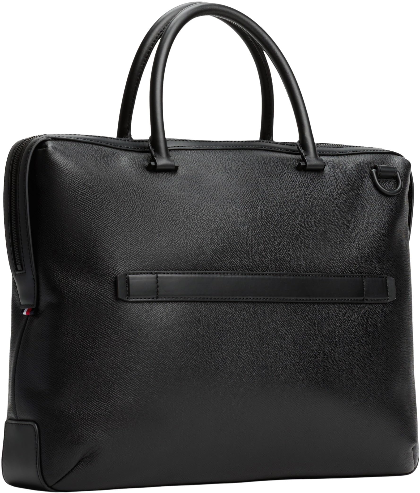 Tommy Hilfiger Sac pour Ordinateur Portable Homme Business en Cuir, Noir (Black), Taille Unique
