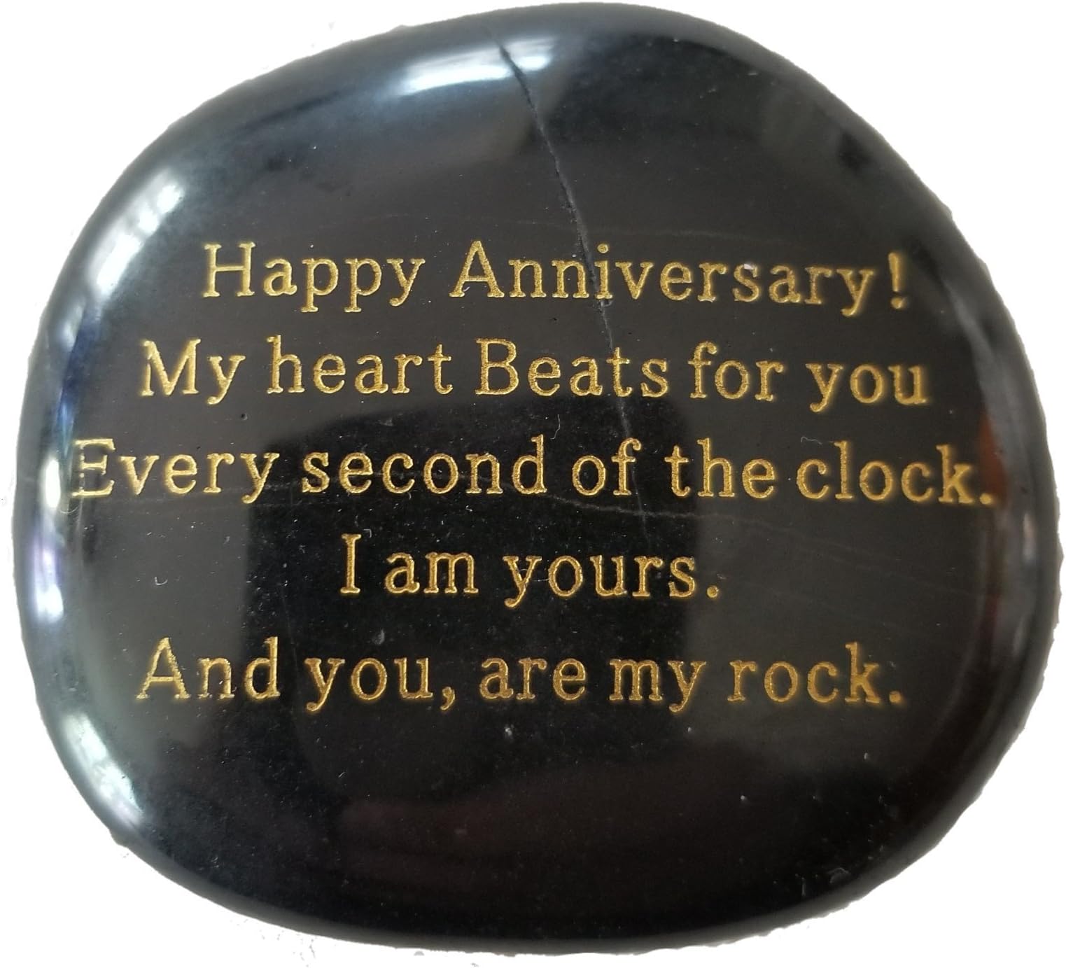 Anniversary Gifts for Him or Her, My heart Beats for you Every second of the clock. I am yours. And you, are my rock." Engraved rock gift men women