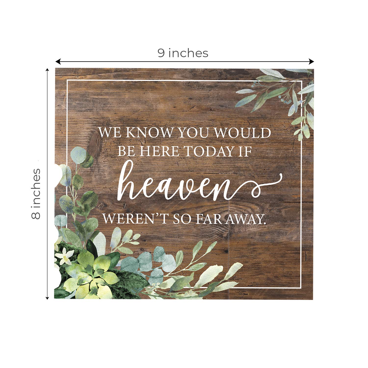 Señal conmemorativa con texto en inglés "We Know You'd Be Here Today Lush Greenery" para bodas, aniversarios y reuniones