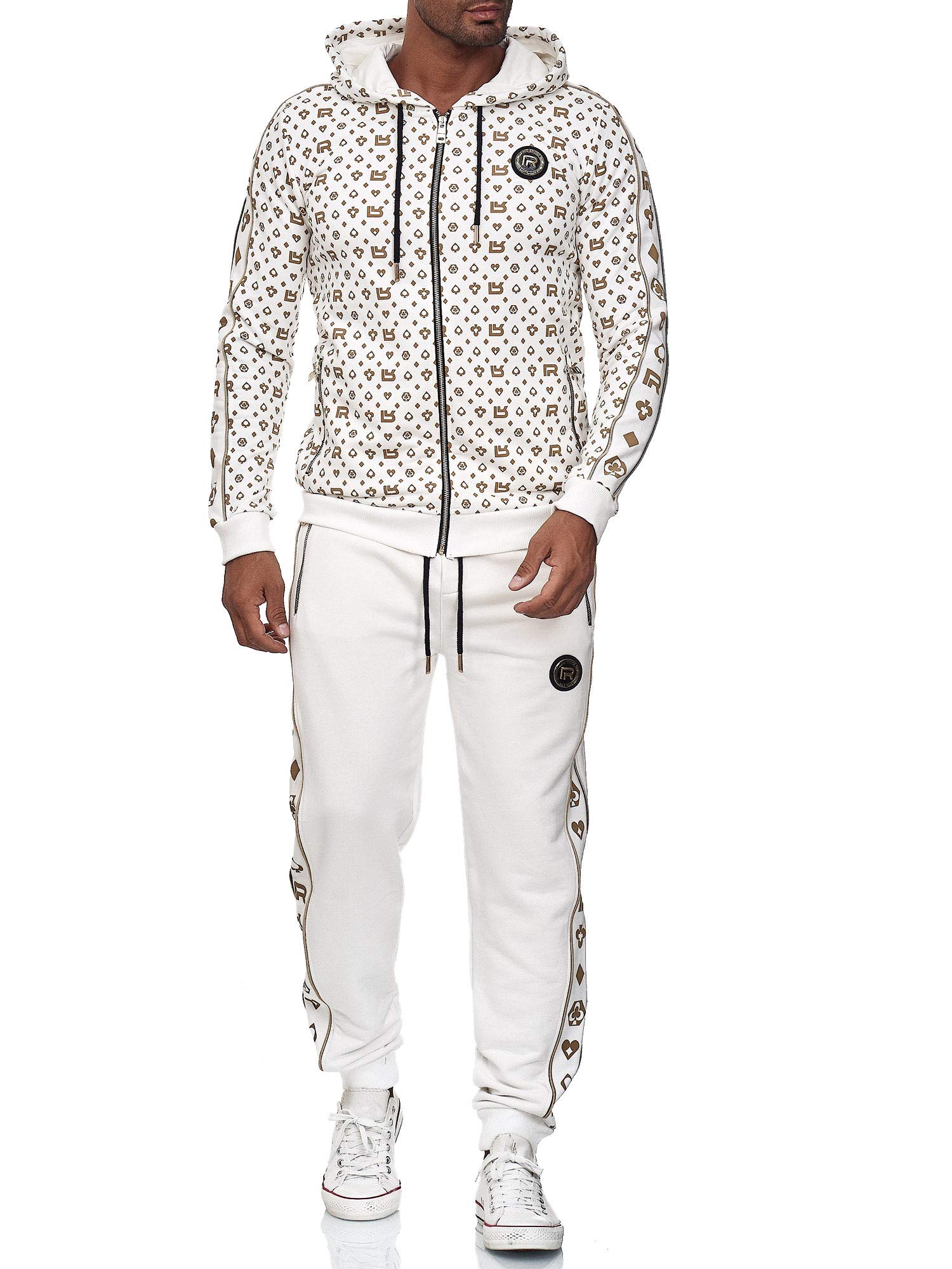 Redbridge Herren Jogginganzug Jogger Set Sweatjacke Sweathose Kombi Allover Premium