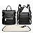 miss fong Diaper Bag Backpack Baby Diaper Bag, Large Leather Diaper Backpack with 16 Pockets Travel Diaper Bag with Diaper Changing Pad, Stroller Straps & 2 Insulated Pockets(Convertible, Black)