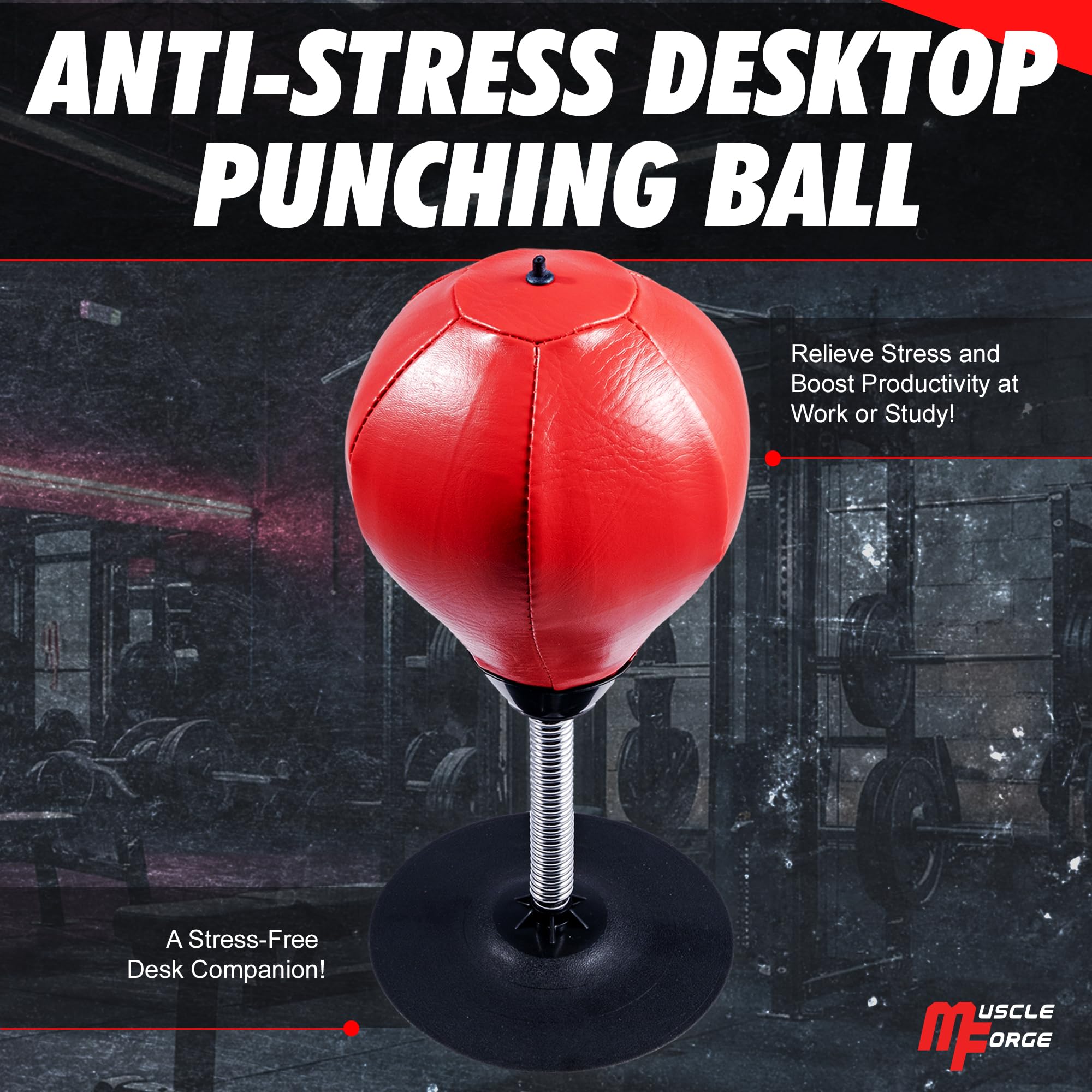 Saco de Boxeo Antiestrés - Bola de Boxeo con Ventosa, Pelota de Box de Escritorio, Punching Ball, Gran Regalo para Compañeros de Trabajo o Amigos, Punching Bag Antiestrés