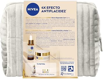 NIVEA Pack Q10 Collagen Expert Anti-Wrinkle Day and Night Face Cream 50ml + 3-in-1 Anti-Wrinkle Repair Serum 1 fl oz