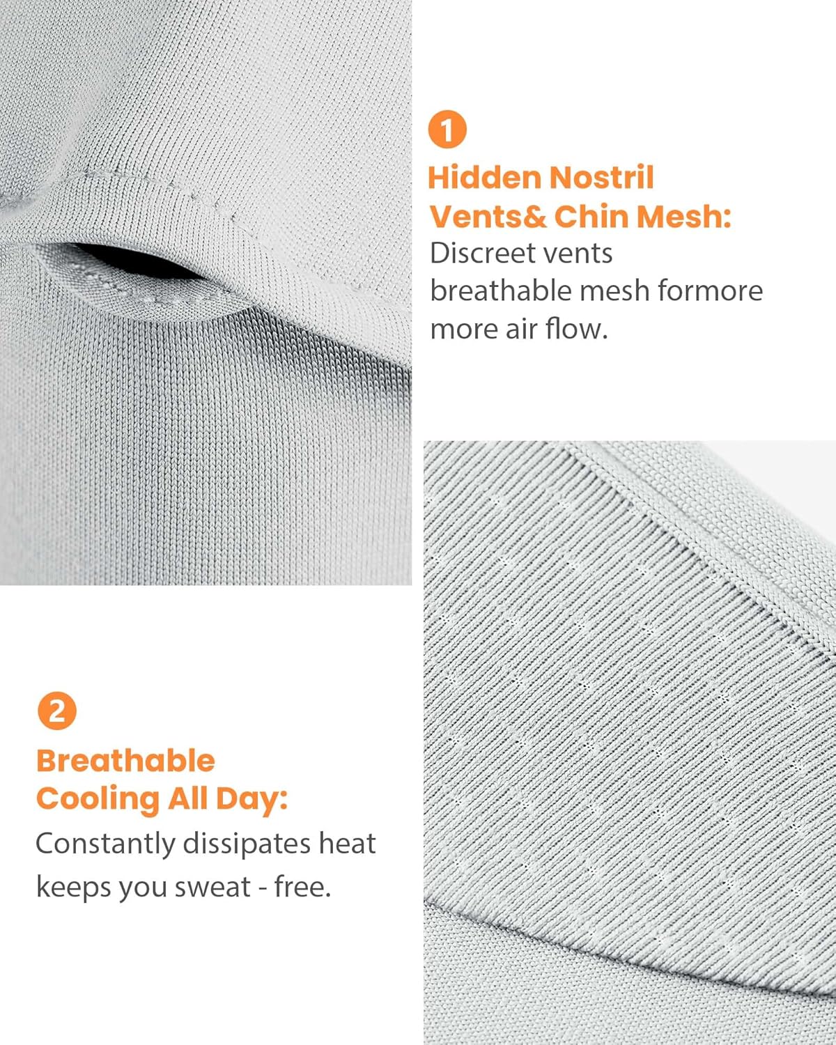 BENEUNDER UV Sun Protection Face Cover/Neck Gaiter Scarf UPF50+ Breathable Cooling for Summer Outdoor Activities Reusable - Image 6