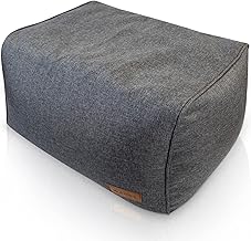 Aiire Footstool Pouffe Salon Modern – Square Pouf or Stool for Foot Rest Sofa – XXL Floor Cushion for Modern Home Decoration, Teenage Room or Bean Bag Gamer Grey