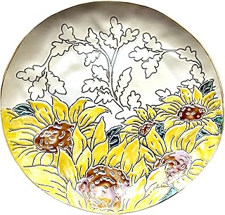 Blue Sky Clayworks Gilded Sunflower Dinner Plate, Ceramic, 10.5