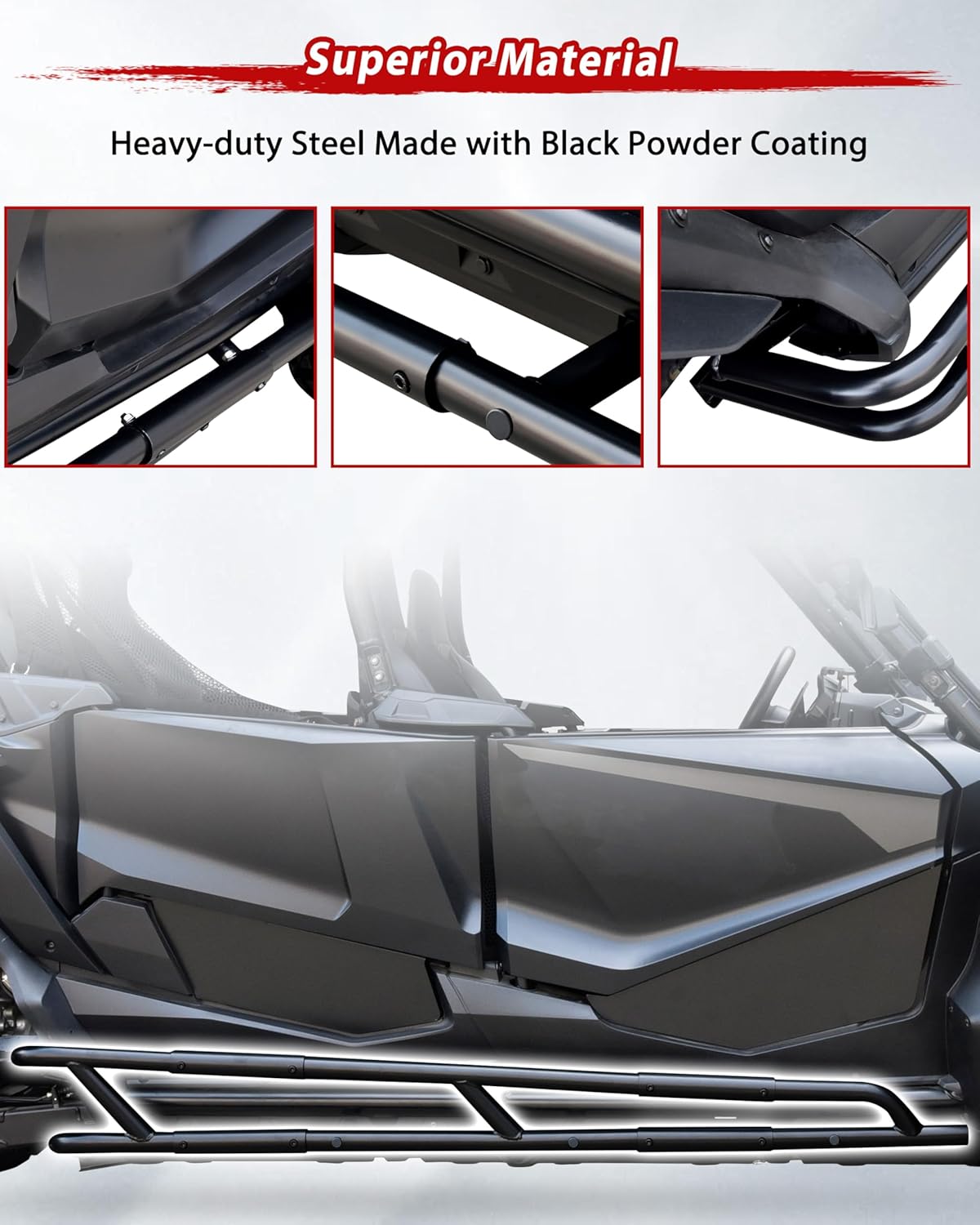 Nerf Bars Rock Sliders for Honda Talon 1000X-4 1000R-4 1000XS-4 2020-2025, Heavy Duty Steel UTV Tree Kickers Combined Side Step Side Bumper Guard for Honda Talon 1000 Accessories, 4 Seat