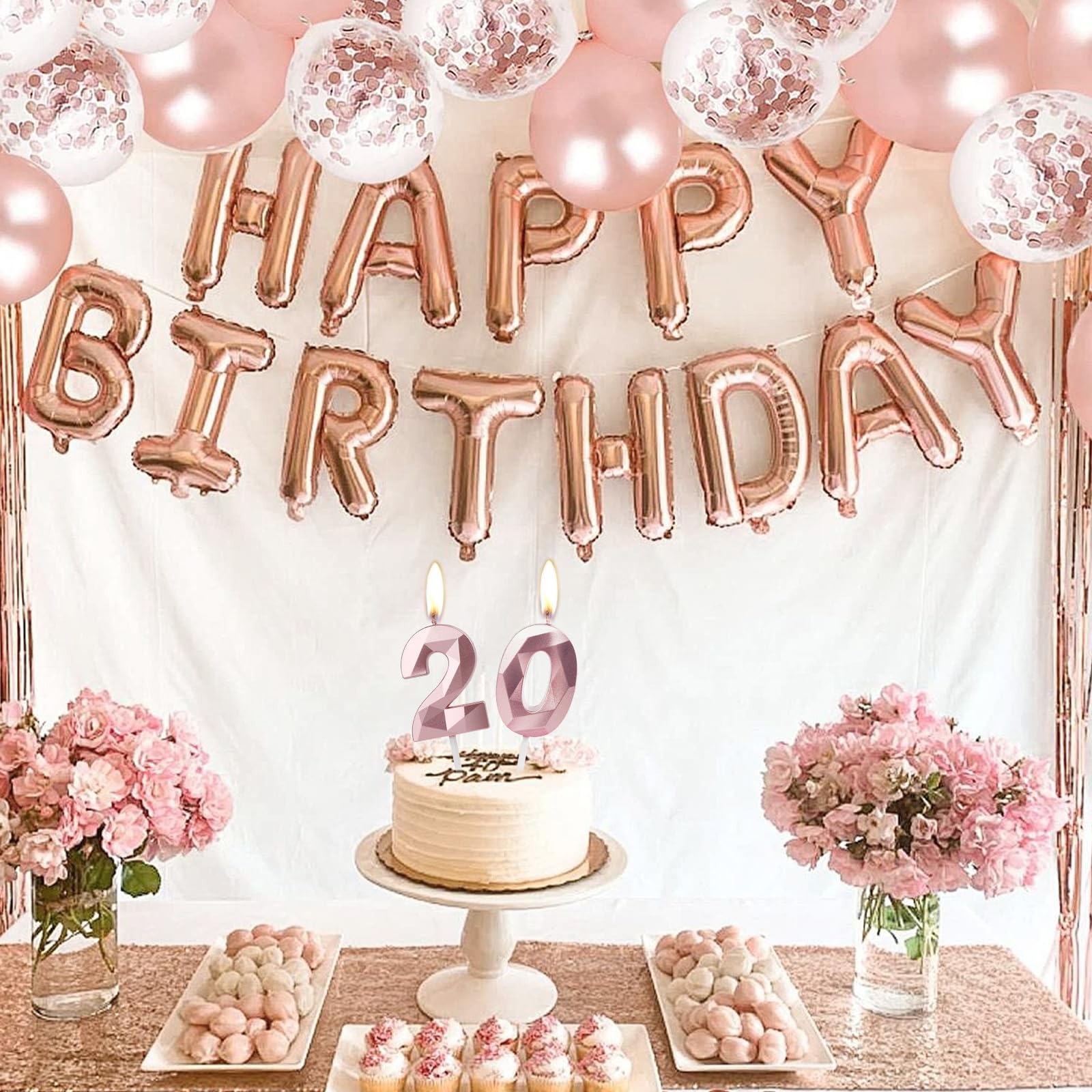 Amazon.co.jp: ナンバー6キャンドル、6歳の誕生日キャンドル、ローズ