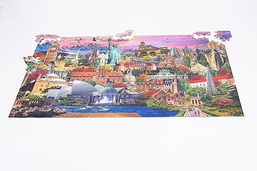 Miniatura 5 de Rompecabezas de 500 piezas para adultos, rompecabezas de arquitectura de renombre mundial, 27 x 20 pulgadas, forma única, difícil y desafiante,