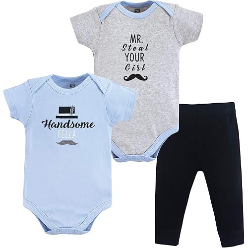 Hudson Baby Unisex Cotton Bodysuit and Pant Set