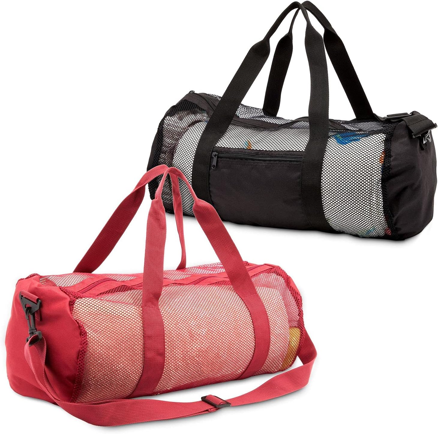 small red duffle bag