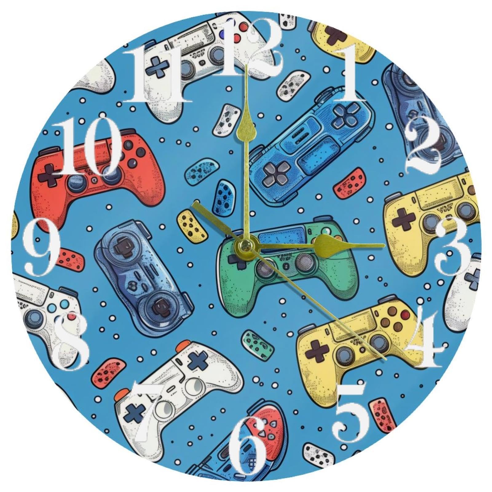 Horloge murale bleue silencieuse sans tic tac à pile pour bureau