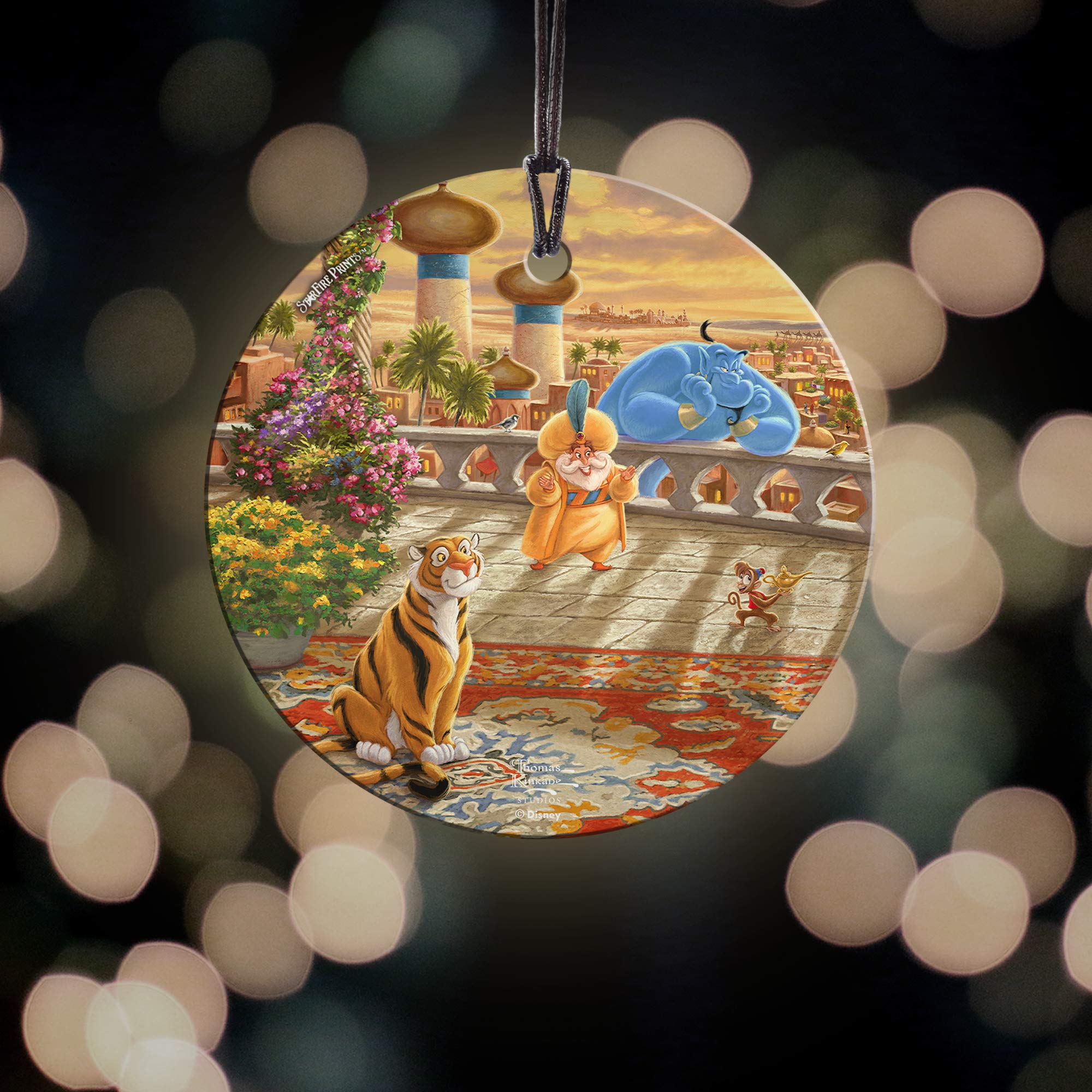 Amazon.com: Disney Thomas Kinkade Aladdin Sultan Genie Abu Rajah