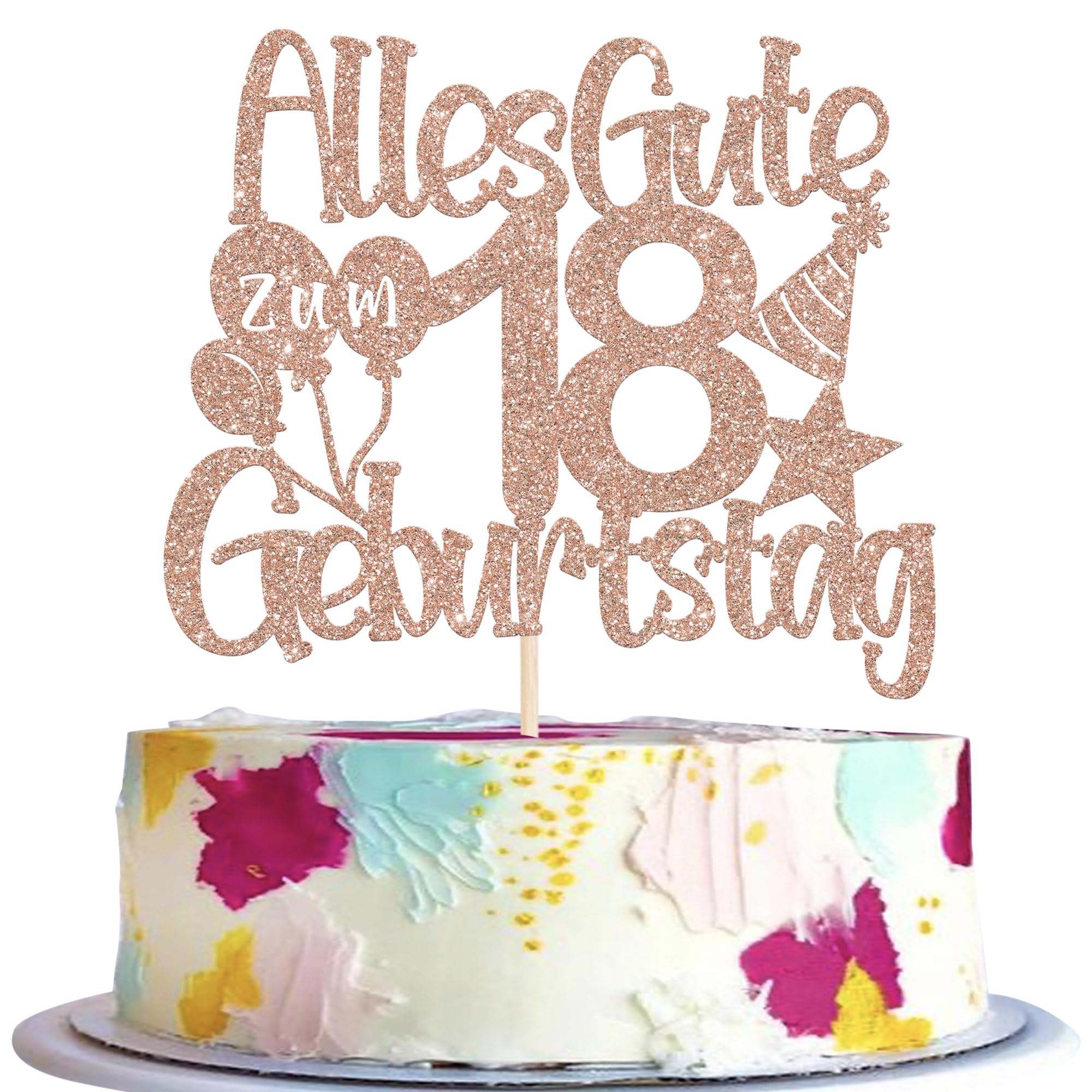1 Stück Renn Auto Tortendeko Glitzer Fast One Cake Topper Ka
