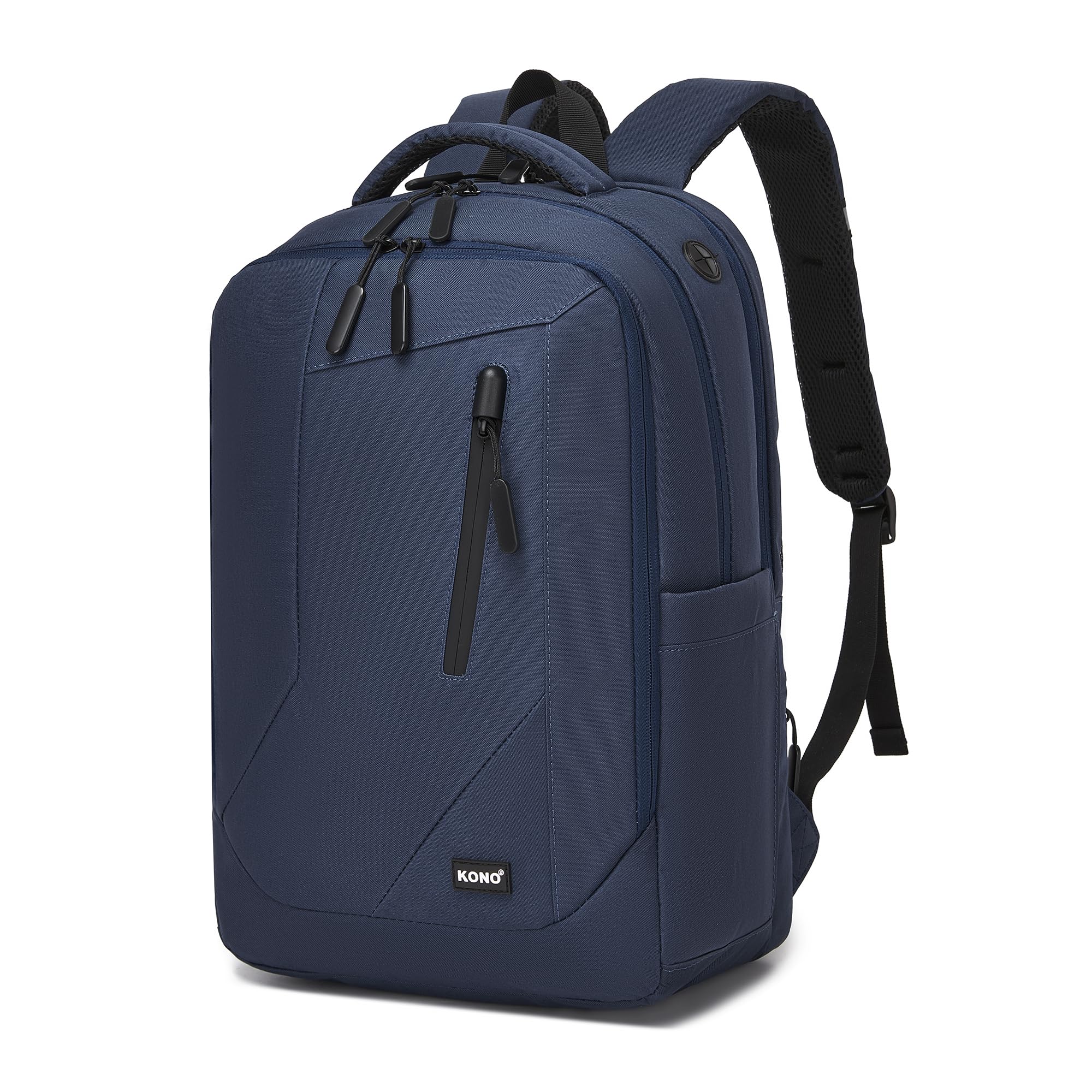 Kono Sac à Dos Ordinateur 15,6 Pouces PC Portable Homme Femme, Bleu Marine