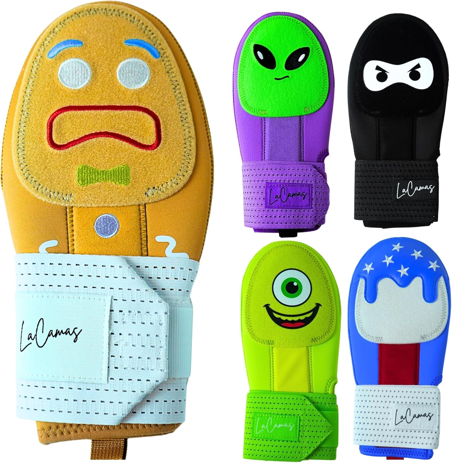 Baseball Sliding Mitt – Youth & Adult Sizes – Drippy Designs (Gingerbread, Ninja, Ice Cream, Alien, USA, Cyclops) – Left & Right Hands – Hand & Wrist Protection