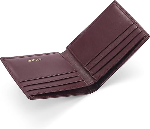 Miniatura 5 de Funda de piel para tarjetas de visita para hombres y mujeres, piel de becerro italiana, Piel de becerro Burdeos, Minimalista