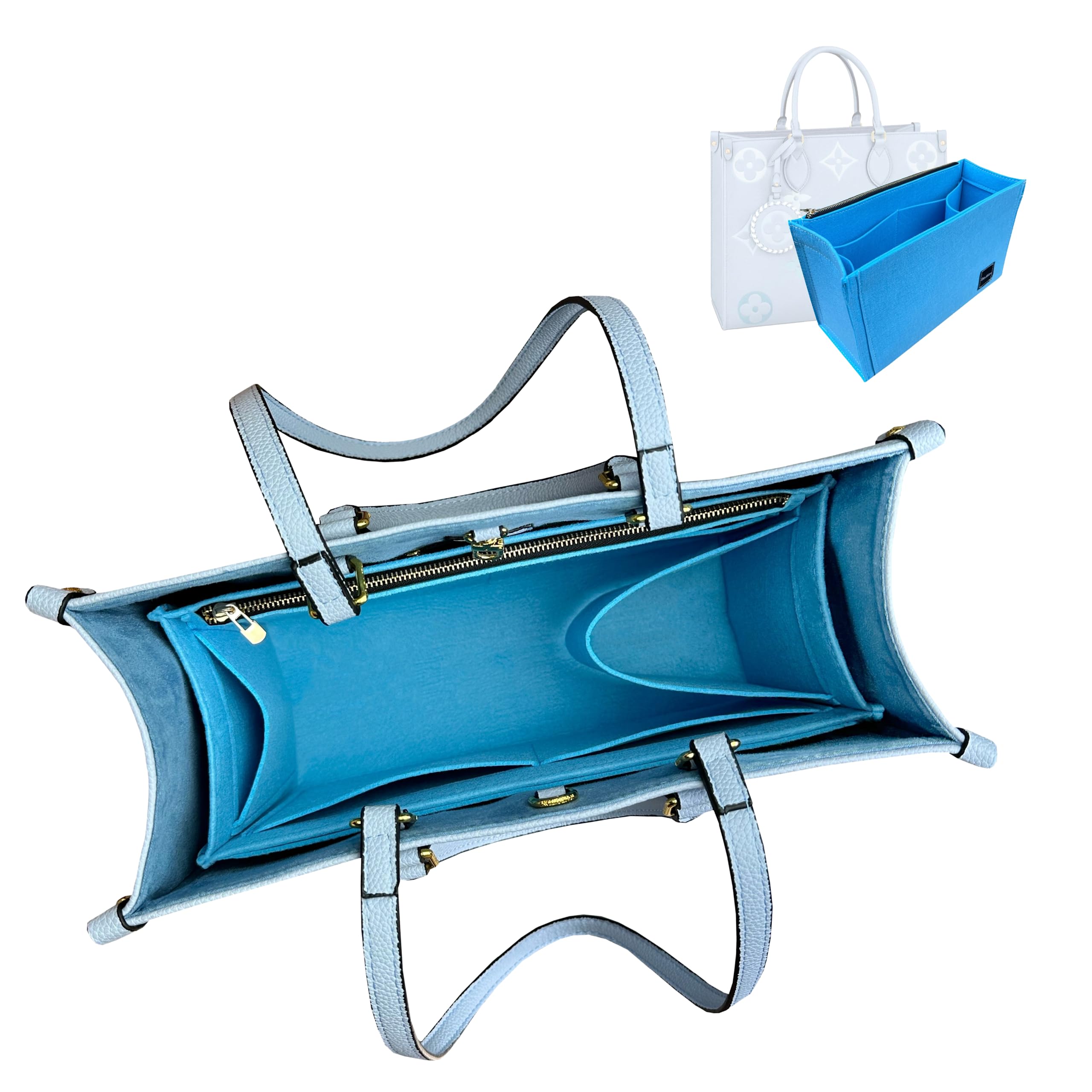 DivitizeLv Onthego MM organizer, Lv Onthego PM Insert, Lv Onthego GM Bag Organizer Handmade 2mm Premium Wool Felt Snug Sturdy (For Onthego GM, Scarlet)