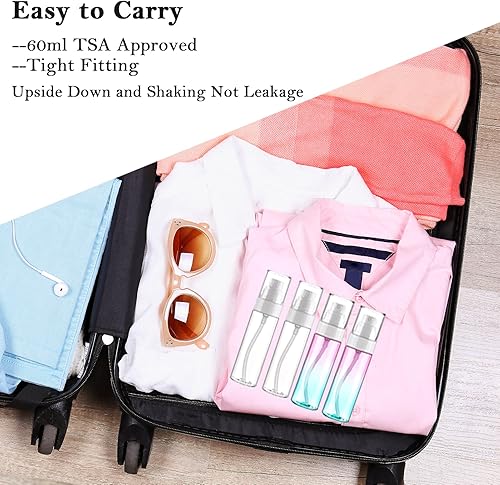 Miniatura 4 de Botella de spray de niebla fina, botellas de plástico de 3.4 onzas, paquete de 2 botellas de spray de ajuste de maquillaje, aprobadas por la TSA,