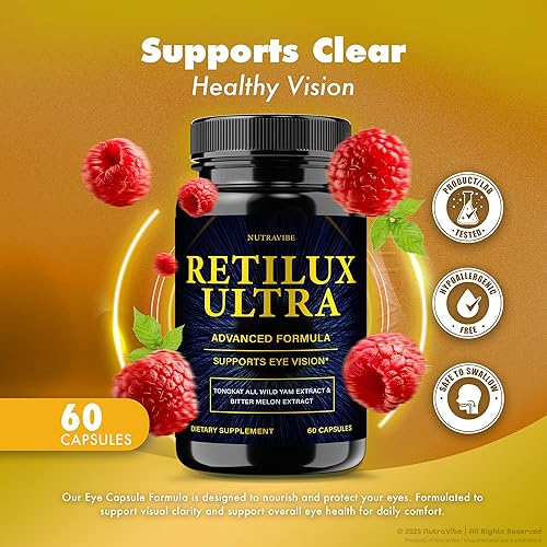 Miniatura 3 de Retilux Ultra - Fórmula de apoyo diario para la visión con una mezcla limpia para la función visual, comodidad de los ojos y ojos saludables,