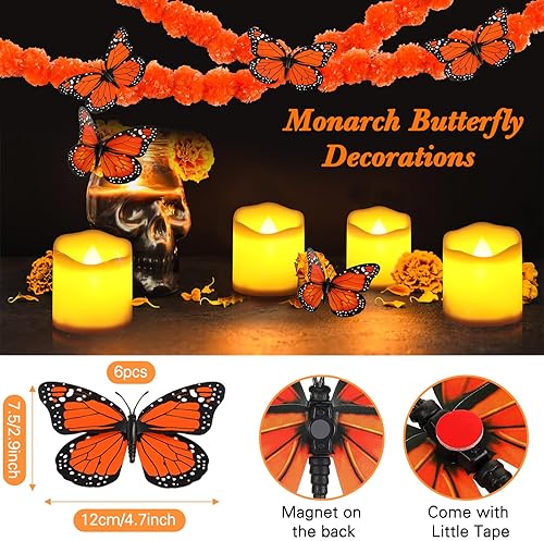 Miniatura 4 de Juego de 20 guirnaldas artificiales de caléndula para decoración del Día de los Muertos, Día de los Muertos, 2 guirnaldas artificiales de caléndula,