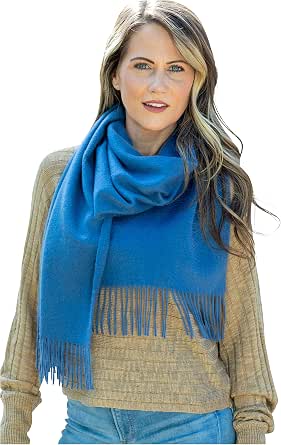 Women's 100% Pure Cashmere Scarf, Solid Colors and Plaids, Soft and Luxurious