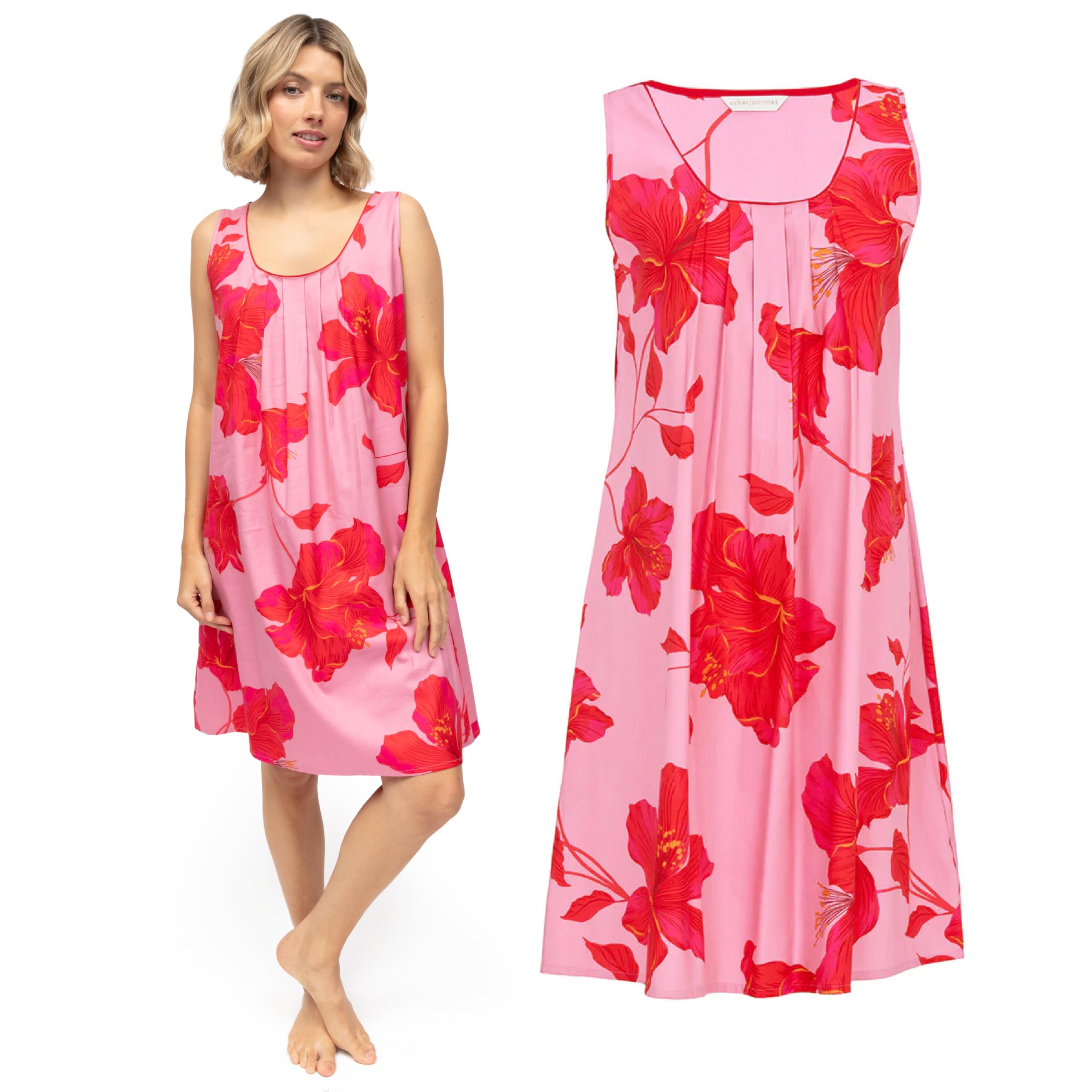 Cyberjammies Pippa Womens Floral Print Short Nightdress | Cotton Modal Ladies Nightie | Summer Loungewear for Women
