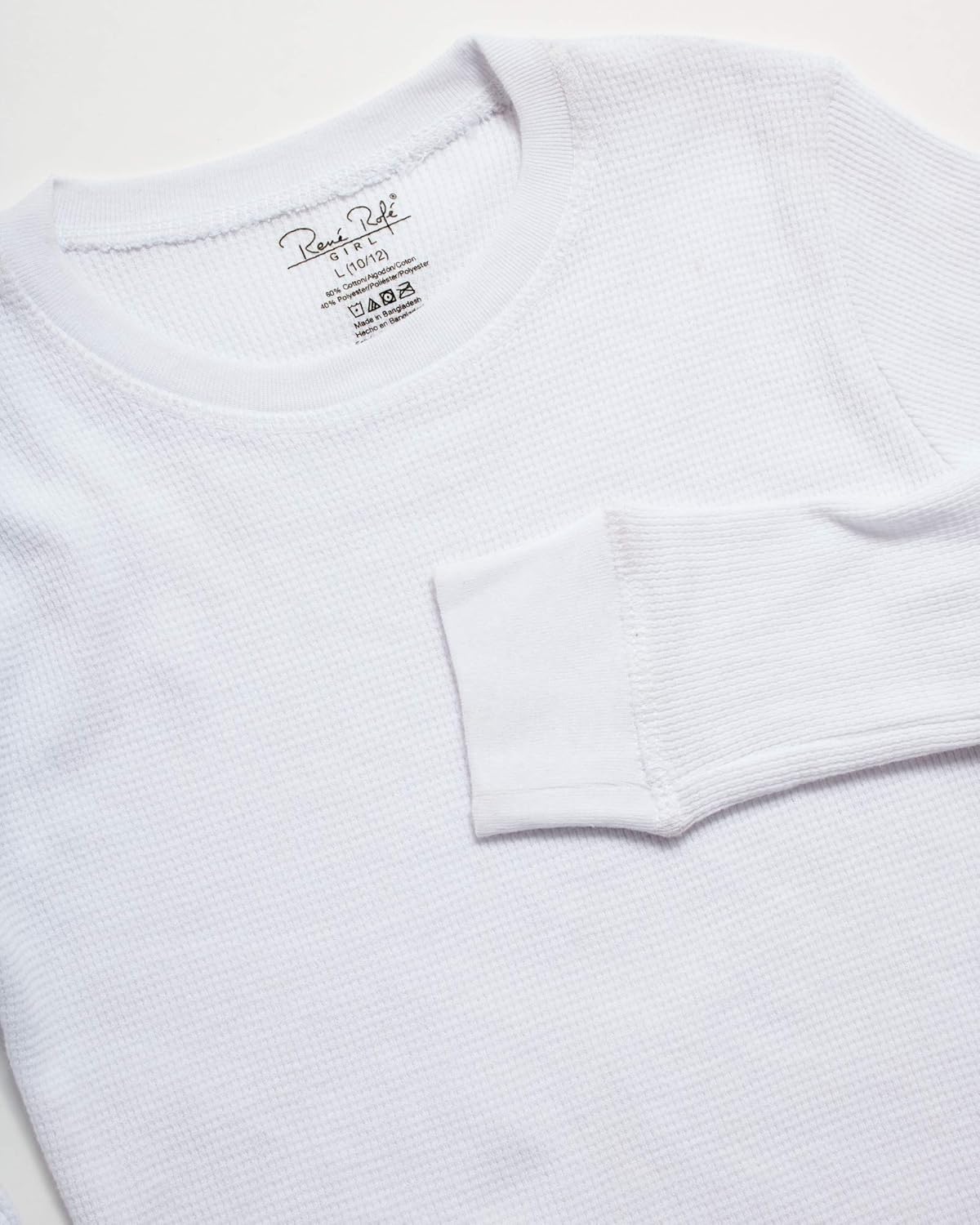 Rene Rofe Girls Thermal Underwear Set - 4 Piece Waffle Knit Long Sleeve Thermal Shirt and Long Johns Thermal Pants Set - Image 5