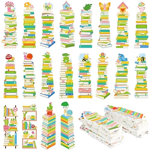 gisgfim 300 Pcs Book Tracker Bookmarks Bulk 20 Styles Spring