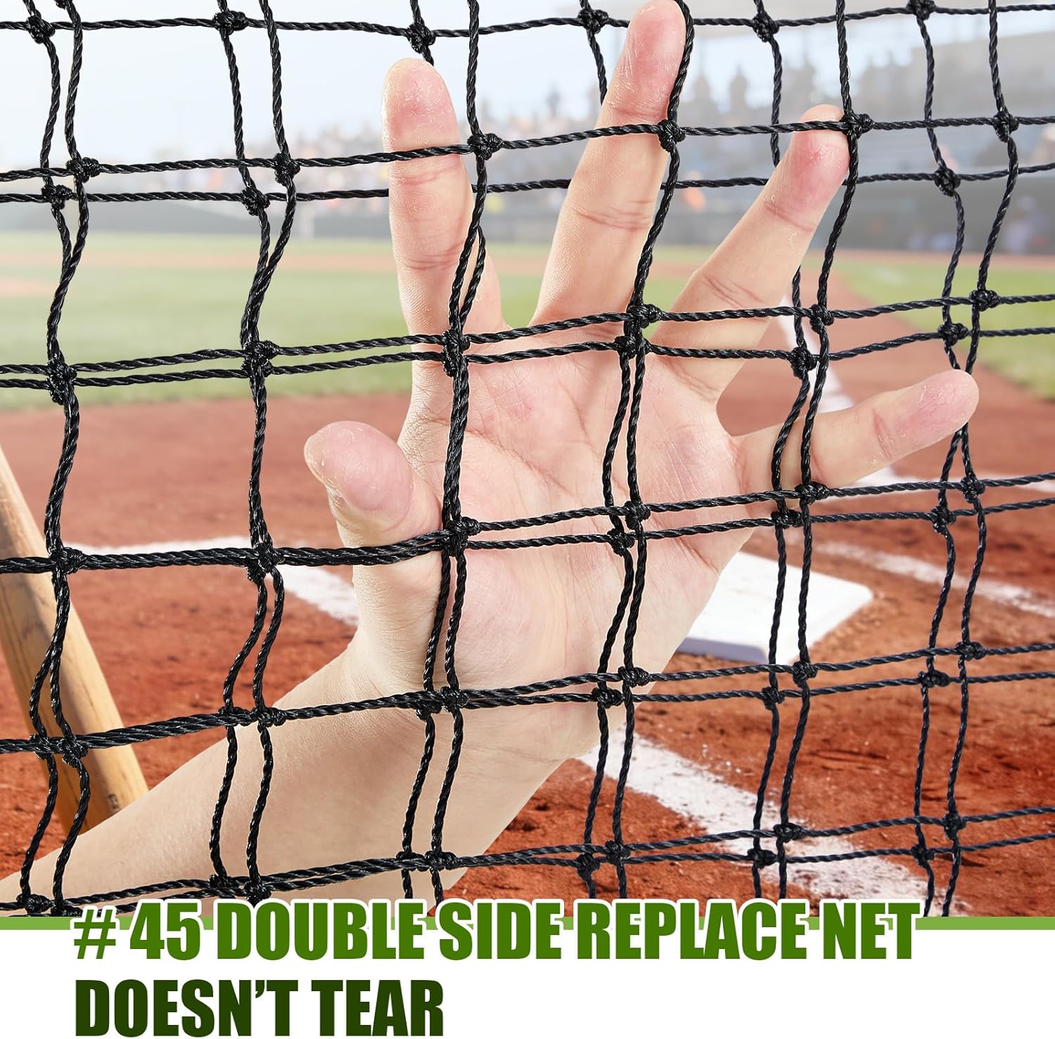 7 x 7 ft Z-Shaped Replacement Net 45 Ply Baseball Screen Replace Suitable for 1.5in Diameter Tube, Only Net Without Frame