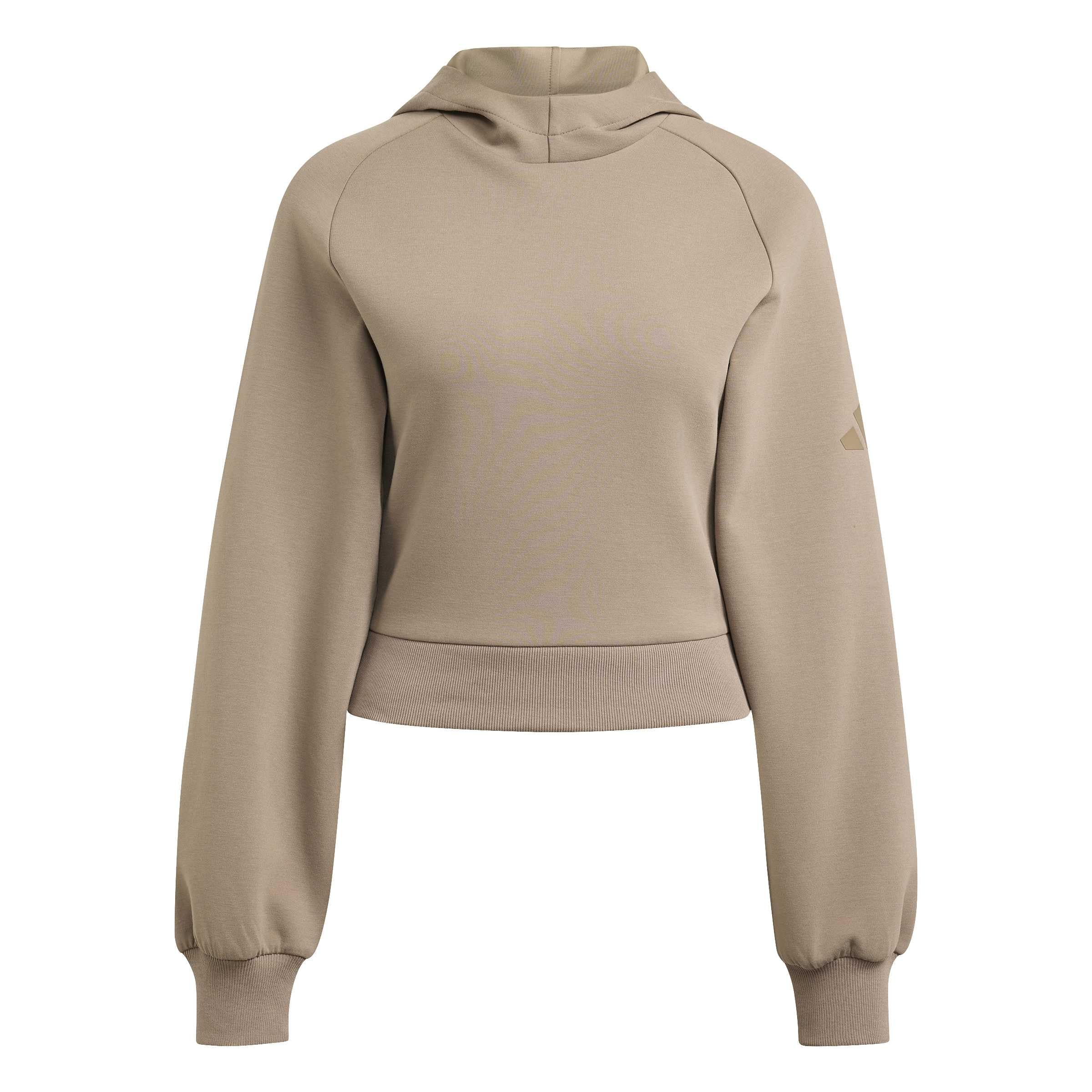 adidas Kobiety Soft Lux Hoodie Sweatshirt, Khaki Six, L
