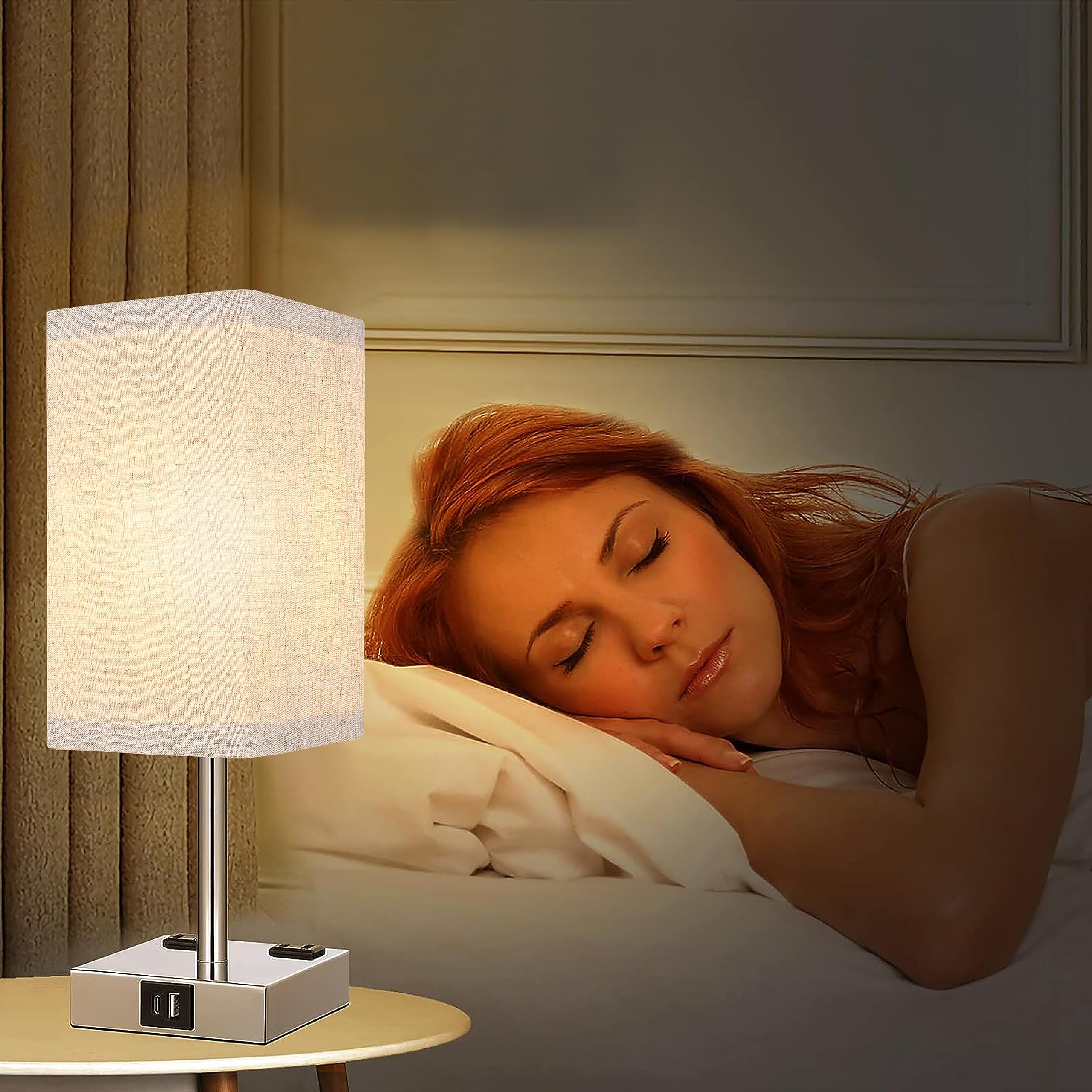 Ruiever Square Lampshades Set of 2, Linen Lampshades L6.3"x W6.3" x H9.84" High, Easy Assembly Replacement Fabric Lampshades for Table Lamps Floor Lamps, Gray Color Lampshade