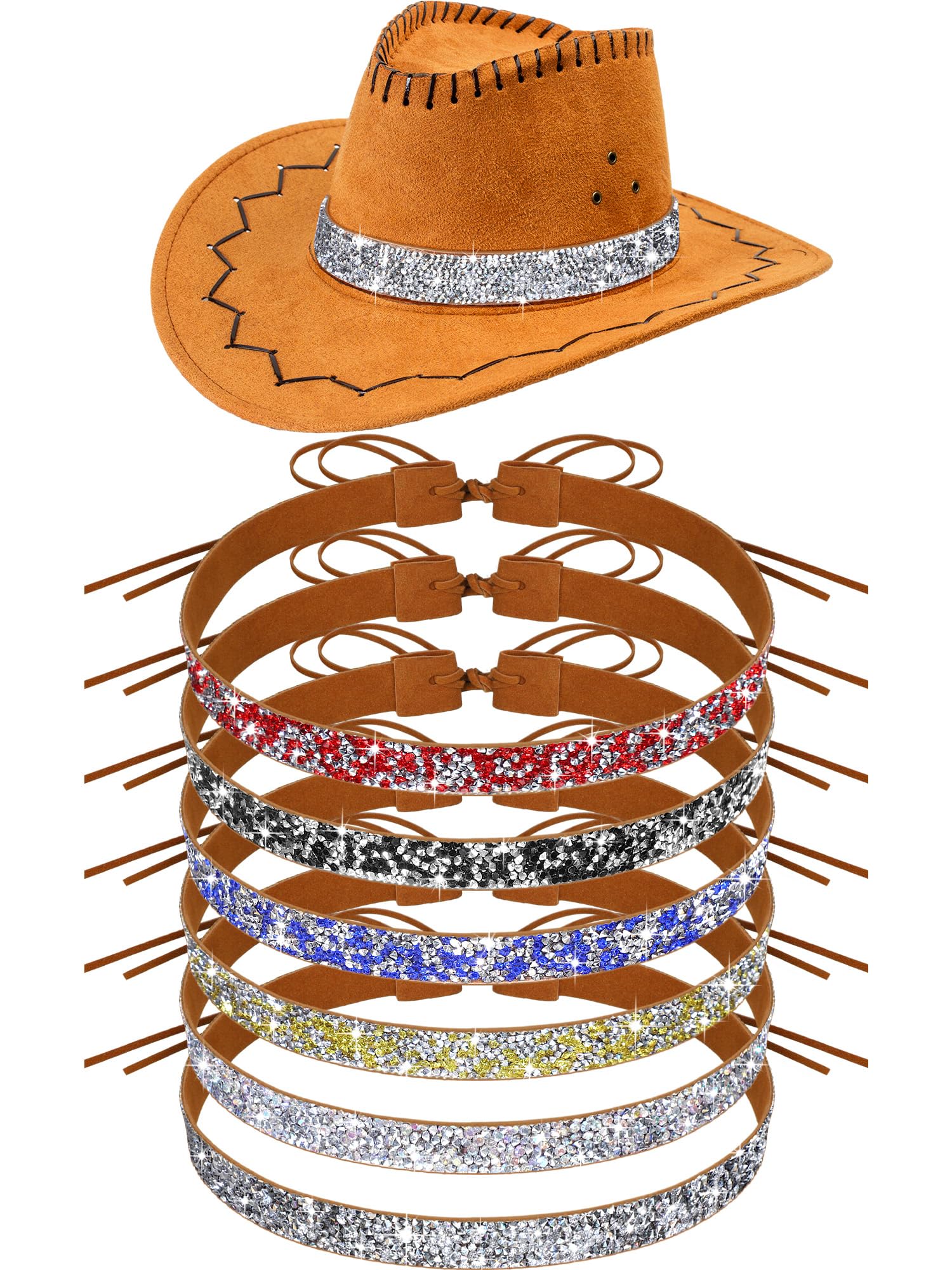 Rhinestone Band Cowgirl Hat Rhinestone Pink Straw Western Hat – Bullhide Ladies Cowboy Hat main image 2