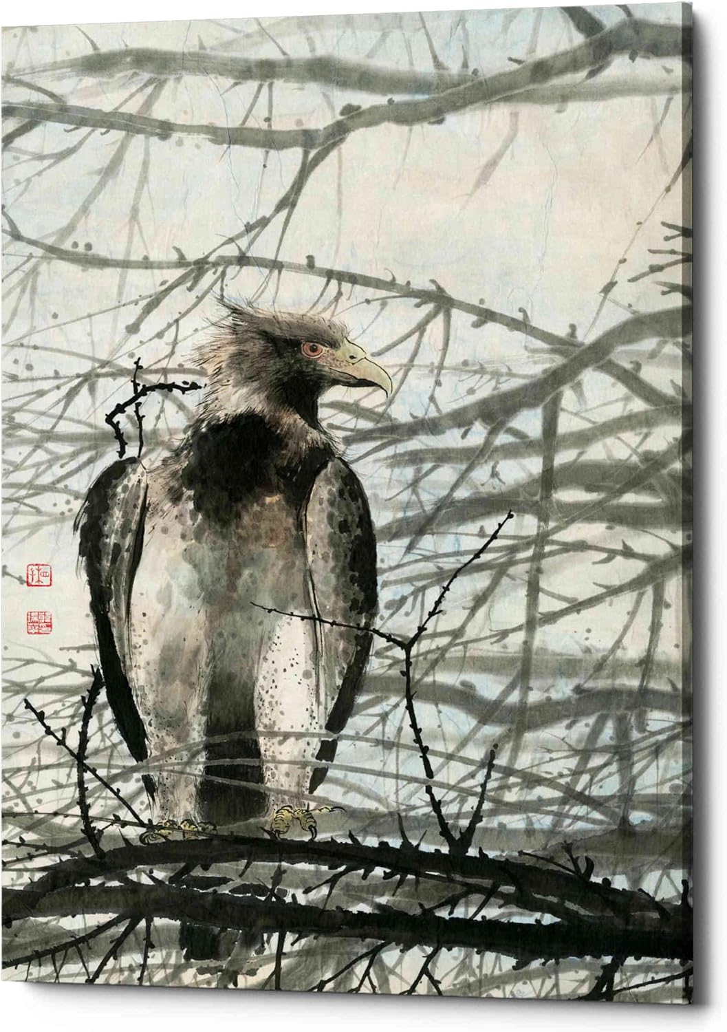 Epic Graffiti 'Bird of Prey' by River Han, Canvas Wall Art, 12"x18"
