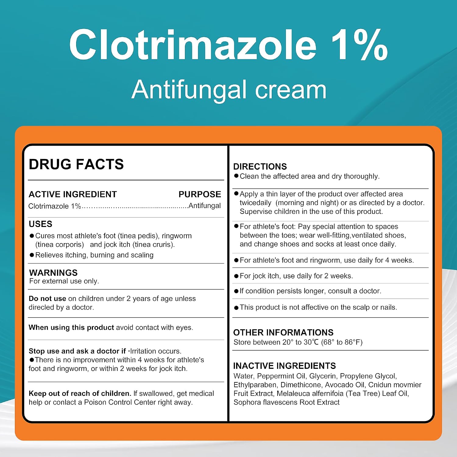 Antifungal Cream for Jock Itch, Athlete’s Foot & Ringworm – 1% Clotrimazole Cream, Relieves Burning, Scaling, Itching & Cracking, Ringworm Treatment for Humans (3.5 Ounce)