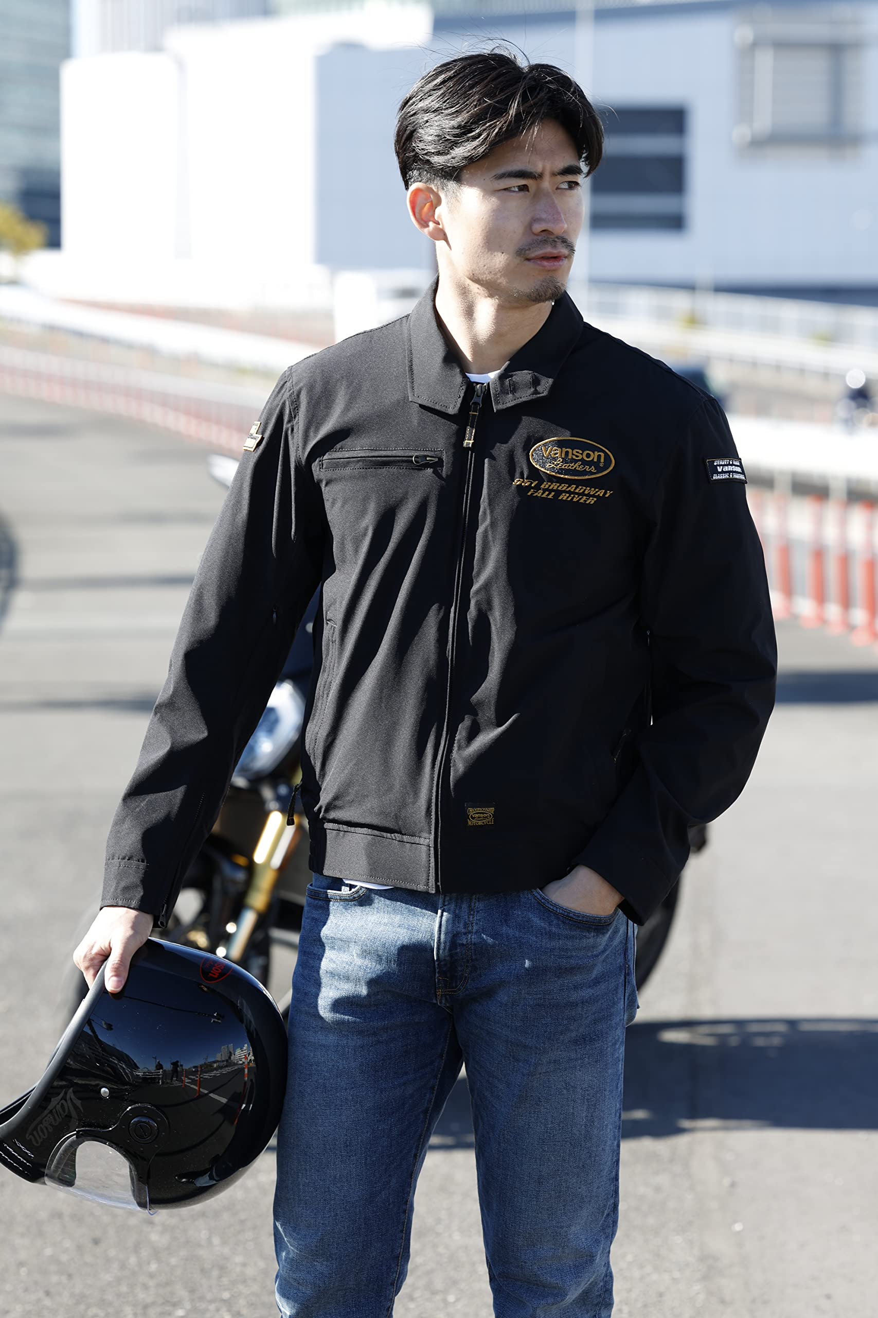 ★ VANSON SVS2302S BK/IV XL スウィングトップジャケット Amazon.co.jp: [バンソン] アウター スィングトップジャケット