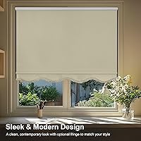 Vista 4 de CHICOLOGY - Persianas enrollables con protección solar personalizadas, persianas sin cordón, cortinas de ventana para el hogar, persianas