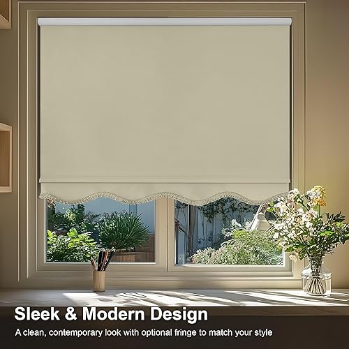 Miniatura 4 de CHICOLOGY Persianas enrollables opacas personalizadas, sin cordón, para el hogar, tratamientos de ventana, persianas de puerta, persianas opacas,