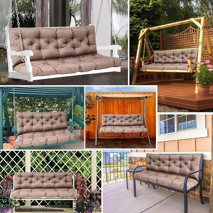 In all seasons and any weather, this porch replacement seat cushion is suitable for use thanks to its high sun exposure and water resistance. Durable and functional, this waterproof cushion is designed to withstand the elements while providing ultimate comfort and support. Whether you're enjoying a lazy afternoon in the garden or hosting a gathering on your terrace, this cushion is the perfect addition to your outdoor space. Upgrade your outdoor seating experience with our high-quality and stylish cushion today! Description by ChatGPT.