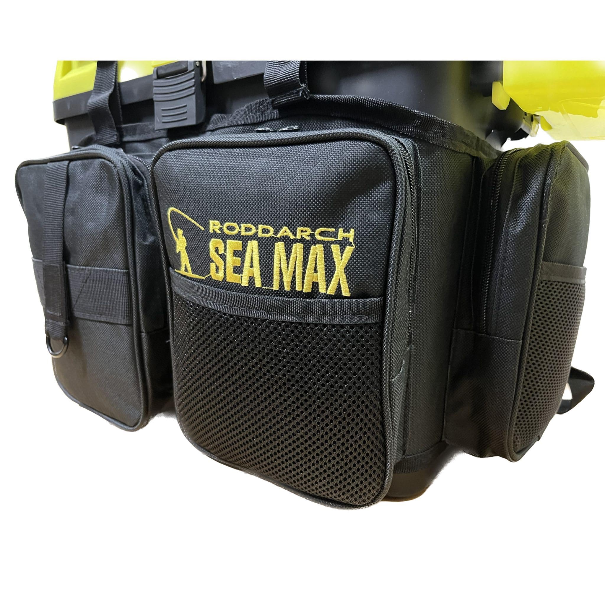 Roddarch Sea Fishing Seat Box with Side Trays and Back Pack Converter