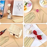 Vista 6 de 50 varillas de clavija, varillas de madera de 1/8 x 12 pulgadas, varillas de bambú natural sin terminar para manualidades y bricolaje