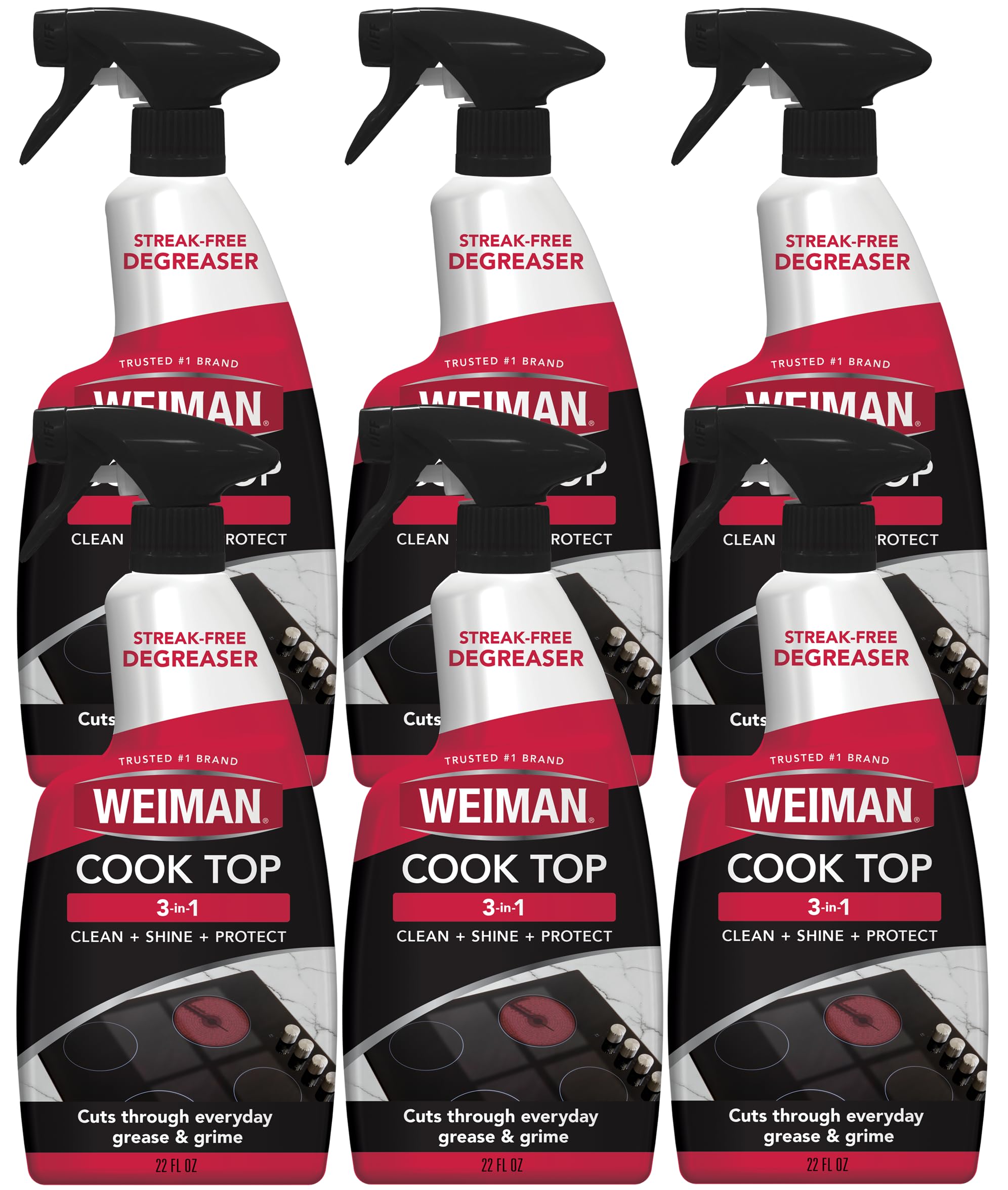 Ceramic & Glass Cooktop Cleaner Spray - 22 Ounce [6 Pack] - Daily Use Professional Home Kitchen Cooktop Cleaner and Polish Use On Induction Ceramic Gas Portable Electric