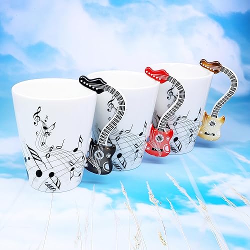 Miniatura 7 de Taza de guitarra Taza de café de 13.5 oz para guitarristas y amantes de la música Regalos de cumpleaños y Navidad para hombres y mujeres