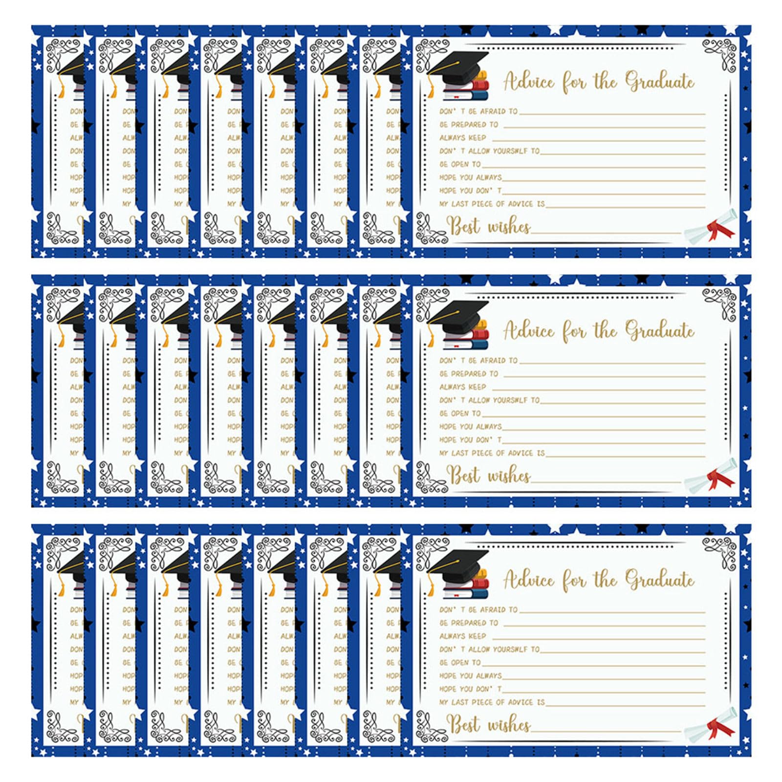 Tsophreniq 24Pcs Graduation Advice Cards Graduate Wishes Card 6x4Inch Graduation Greeting Congrats Grads Decoration Paper Greeting Cards