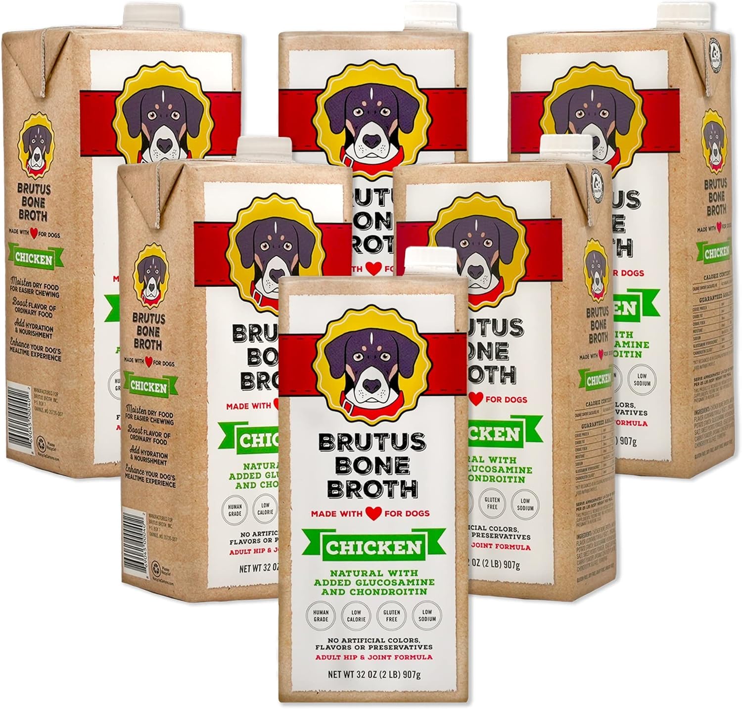 Brutus Chicken Broth for Dogs All Natural Chicken Bone Broth for Dogs