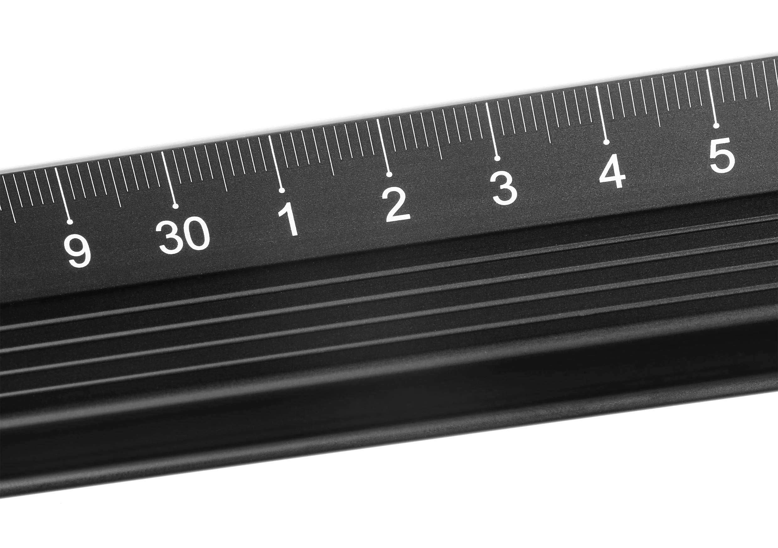 Dahle 10684 linijka tnąca (45 cm, z aluminium, wysoka listwa uchwytowa, antypoślizgowa) czarna