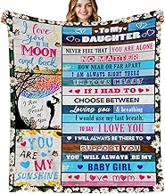 Daugher Gift from Mom,Birthday Gifts for Daughter, Ultra Soft Warm Flannel Throws Blanket for Daughter from Mom I Love You Blankets for Graduation Wedding Valentine Christmas 60x50in
