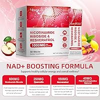 Vista 3 de NAD 1000mg líquido 30 paquetes, suplemento líquido NAD, suplementos NAD para mujeres, ribósido de nicotinamida y resveratrol premium, aumenta